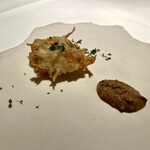 エクアトゥール - 白魚と玉葱のフリット 蛍烏賊のソース