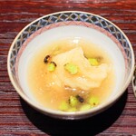 鈴田式 - オコゼと枝豆餡掛け