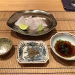 御料理 まつ山 - ・キジハタの造り
      (沖縄 屋我地島の塩、小豆島塩昆布、ポン酢)