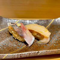 鮨 イシジマ 新富店 - ③鯵・帆立