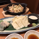 Iroha Karuta - いかゲソバター醤油炒め　京生麩と湯葉のお造り