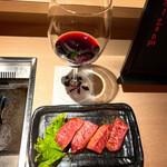 肉匠こば - フルボディの赤ワインと特上ハラミの相性は抜群でした❣️(o^^o)