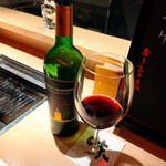 肉匠こば - イタリア産の赤ワインをオーダー(o^^o)