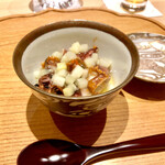 炎水 - 蛍烏賊とセロリのワタ和え　炙った蛍烏賊が又旨い