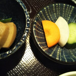 神田 新八 - 里芋の煮物、漬物