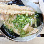 讃岐うどん がもう - 冷やかけ、油揚げ、ちくわの天ぷら 420円