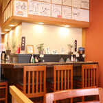 うなぎ お㚙川 - カウンター席