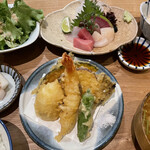 てっぺん大和 - ランチ　天ぷら刺身自然薯とろろ御膳