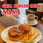 GRILL BURGER CLUB SASA - 『ベーコンチーズバーガー¥1,530』 ※平日ランチは、ソフトドリンク付