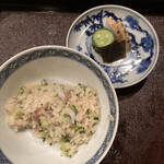 茜坂大沼 - 金目鯛の炊き込みご飯！最高！糠漬けも美味なり