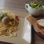 AIDA with CAFE - あさりとプチトマトのオイルパスタのランチセット