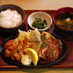 Fried chicken & minced bonito set meal