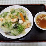 丸竹食堂 - 海老あんかけ焼そば　950円