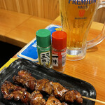 Torikizoku - キモ（レバー）とビール