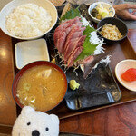 みやたや - いさき刺身定食 Threeline Grunt Sashimi Lunch Set at Miyataya, Hommachi, Maebashi！♪☆(*^o^*)