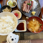 みやたや - カツオ刺身定食 Skipjack Tuna Sashimi Lunch Set at Miyataya, Hommachi, Maebashi！♪☆(*^o^*)