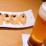 伊在 - タコの天ぷら有馬山椒のせ