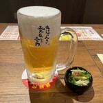 Shin Njidai - とりあえず生ビール150円にお通し300円。