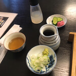 そば処 丸万 - 蕎麦つゆ　薬味