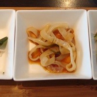 中国菜 老四川 飄香 銀座三越店 - 前菜・蒸し鶏、クラゲのオレンジソース、中国風きんぴら