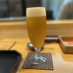 Tempura Burando Matsubakani Matsuya Machi Seiten - いただいたお酒はビールと。