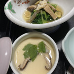 小野川温泉　吾妻荘 - 伝統料理「冷汁」　蒸物「しらすと椎茸の茶碗蒸し」