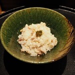 薪鳥新神戸 - 鳥そぼろご飯 + 生姜 + かんずり