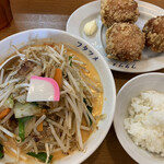 極濃湯麺 フタツメ - 濃厚トマトタンメン唐揚げセット ¥1210