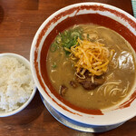 徳島ラーメン 麺王 - 徳島ラーメン＋白飯