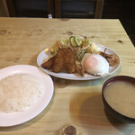 キッチン竹乃子 - エビフライ・キスフライ・しょうが焼きセット