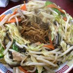 天華 - 野菜餡の下に固麺