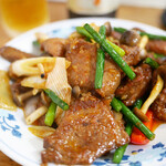 吉祥軒 - レバーとニンニクの芽 四川風炒め ¥1,500