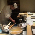 しらに田 - オーナーシェフ、ブリ照焼のコツ