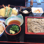 道の駅 いながわ そばの館 - 天ざるそば定食 ¥1480-(2022/05/06)