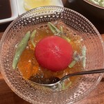 銀座かつかみ - トマトの出汁サラダ