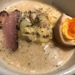 鴨出汁中華蕎麦 麺屋yoshiki - 塩つけ蕎麦＋浅利リゾット