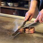 SAI.teppan - の黒毛和牛A5ランクのステーキの柔らかさ。。ぜひご賞味ください