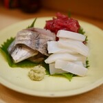季節料理 魚竹 - 刺身三点盛り