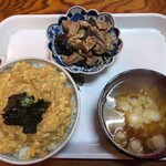 Kakki - 日替わりランチ　500円（たぬき丼・ミニラーメン・豚肉とキクラゲシイタケ炒め）