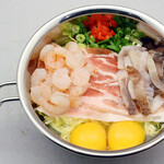 The 14th Shogun, Lord Iemochi, with pork, squid and shrimp