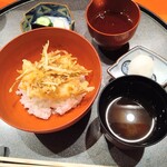 Tempura tokoro kyourinsen - かき揚げ丼セット(海老と新生姜)