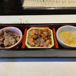 日本料理 三喜屋 - はも前菜 浮き袋酢味噌•肝ラー油•胃腸塩胡椒焼き