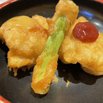 日本料理 三喜屋 - はも揚げ物 フリットのような衣具合