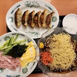 日高屋 - 黒酢しょうゆ冷し麺と餃子セット