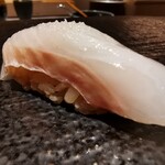 Shimbashi Tenzushi - 松川鰈 塩 酢橘