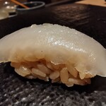 Shimbashi Tenzushi - 赤いか 塩 酢橘