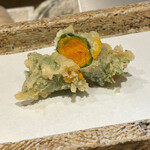 日本橋 蕎ノ字 - 雲丹大葉巻き