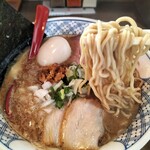 RAMEN W ～庄の×ど・みそ～ - 豚骨魚介らーめん（全部のせ）