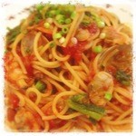 ロマーナ - 日替わりランチの菜の花とあさりのトマトソーススパゲティ