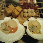 すみ焼料理 やおしげ - 串焼きセット＋帆立貝
